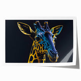 Giraffe-themed wall art print showcasing a vibrant, detailed design of a giraffe in its natural habitat, rolled for easy shipping, perfect for wildlife enthusiasts.