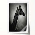 Stylish wall art print featuring a vibrant giraffe design, showcasing intricate details and bold colors, perfect for enhancing any contemporary decor.