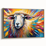 Framed wall art featuring a stylish goat design in gold tones, showcasing intricate details and textures, perfect for animal lovers and modern decor.