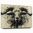 Acrylic glass wall art showcasing a detailed side view of a wild goat design, featuring vibrant colors and textures, ideal for animal lovers and decor enthusiasts.