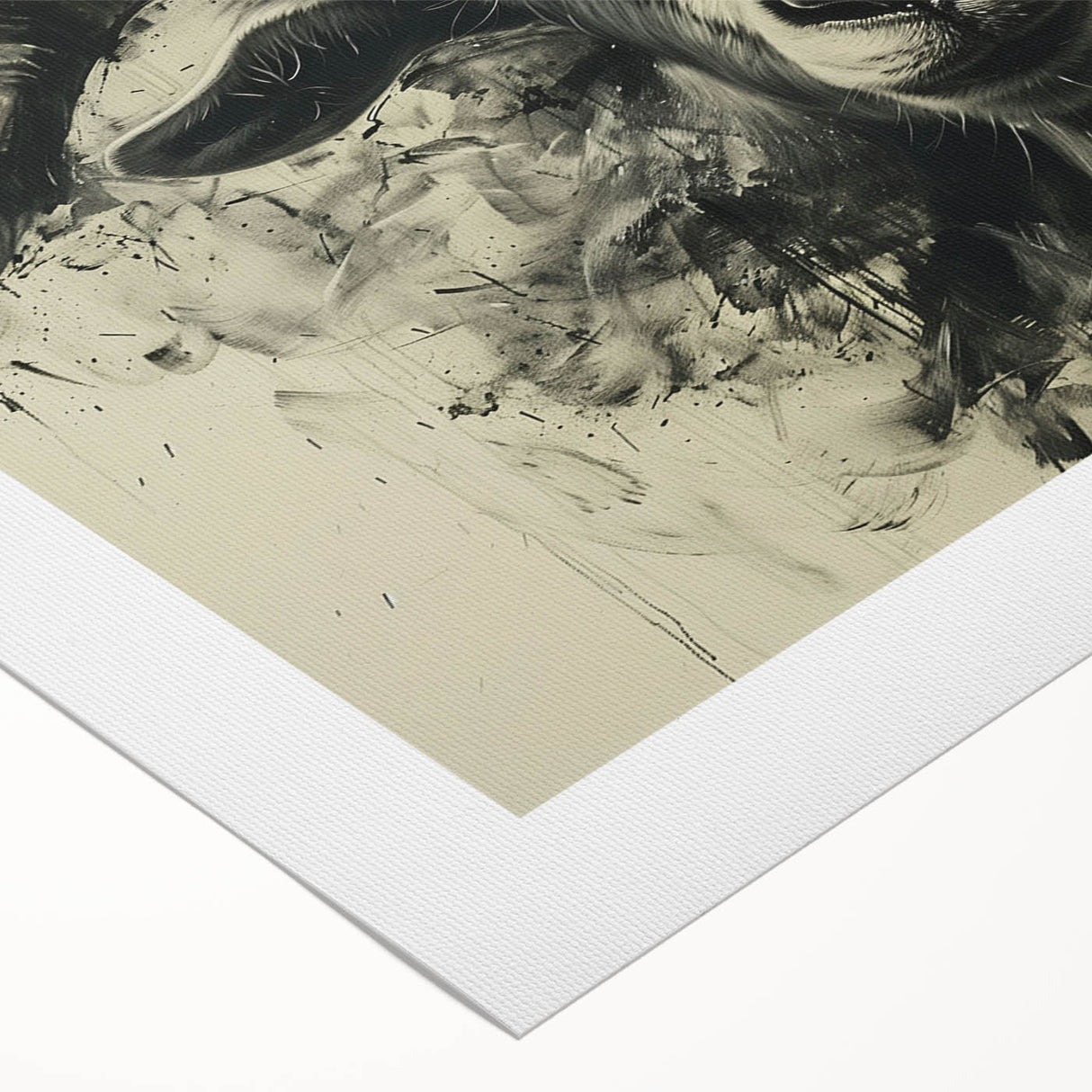 Colorful rolled canvas art depicting a stylized goat in a vibrant, nature-inspired design, perfect for adding a touch of wildlife charm to modern decor.