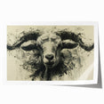 Colorful goat design wall art print showcasing vibrant patterns and textures, perfect for animal lovers and home decor enthusiasts, rolled for easy display.