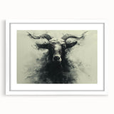Framed wall art featuring a whimsical goat design from the "Animals - A Wild Life" collection, showcasing vibrant colors and a sleek white mat. Perfect for animal lovers and home decor enthusiasts.