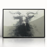Framed wall art featuring a stylized goat design from the "Animals: A Wild Life" collection, set against a sleek black frame, perfect for modern decor.