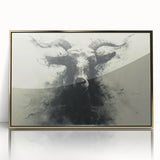 Framed wall art showcasing a striking goat design in acrylic with a gold frame, perfect for adding a touch of nature-inspired elegance to any decor.
