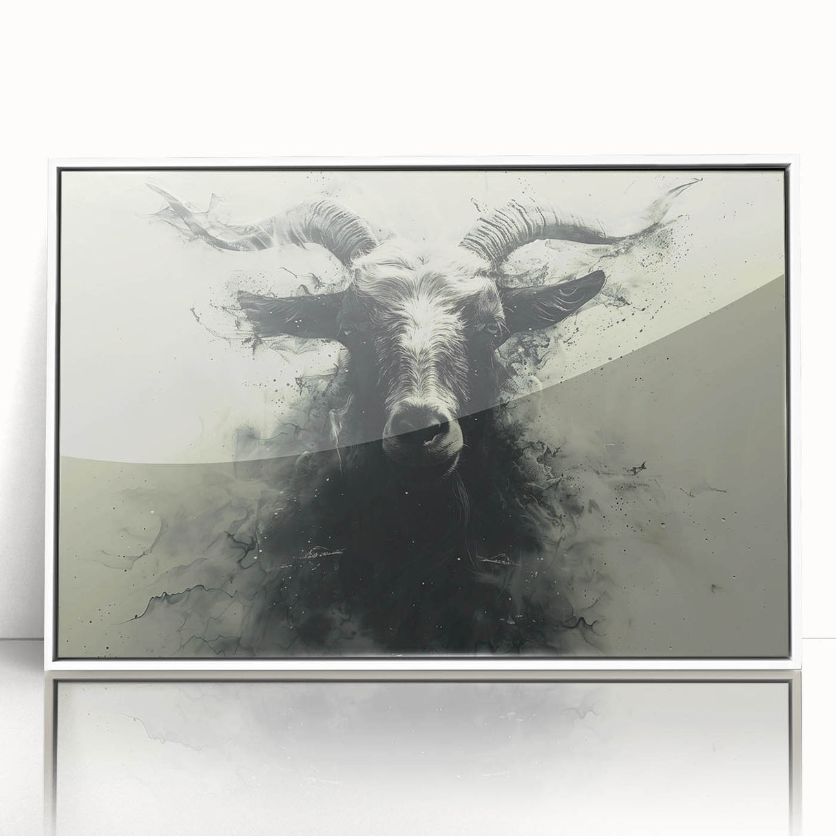 Framed wall art featuring a stylish goat design from the 'A Wild Life' collection, showcasing vibrant colors and modern aesthetics, perfect for animal lovers' decor.