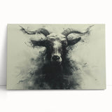 Stretched canvas wall art featuring a vibrant goat design, showcasing intricate details and bold colors, perfect for adding a wildlife touch to home decor.