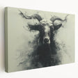 Stretched canvas wall art showcasing a side view of a whimsical goat design, featuring vibrant colors and intricate details, perfect for animal lovers and home decor enthusiasts.