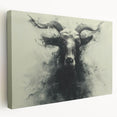 Stretched canvas wall art showcasing a side view of a whimsical goat design, featuring vibrant colors and intricate details, perfect for animal lovers and home decor enthusiasts.