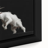 Close-up of a framed canvas featuring a vibrant goat design from the "Animals A Wild Life" collection, showcasing intricate details and rich colors, perfect for animal lovers and home decor enthusiasts.