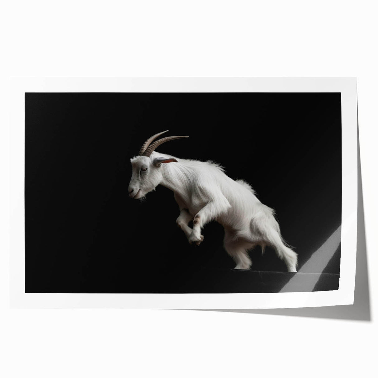 Stylish wall art print showcasing a vibrant goat design inspired by wildlife, featuring rich colors and intricate details, perfect for animal lovers and home decor.