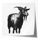 Wall art collection featuring a glossy goat design, showcasing vibrant colors and intricate details, perfect for nature enthusiasts. This eye-catching piece adds a wild, artistic touch to any space.