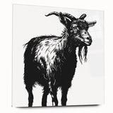 Acrylic glass wall art featuring a detailed side view of a goat design from the 'Animals of the Wild' collection, showcasing vibrant colors and intricate patterns, ideal for nature-themed decor.