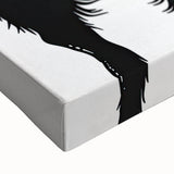 Close-up of a stretched canvas wall art featuring a vibrant goat design that captures the essence of wildlife, showcasing intricate details and vivid colors, perfect for animal lovers and home decor enthusiasts.