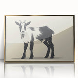 Framed acrylic wall art featuring a stylish goat design in a gold frame, adding a touch of elegance and nature-inspired decor for any modern space.