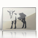 Framed acrylic wall art featuring a stylized goat design from the Wild Life collection, showcasing vibrant colors and intricate details, perfect for animal lovers.