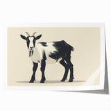 Rolled wall art print featuring a whimsical goat design, showcasing vibrant colors and intricate details, perfect for animal lovers and home decor enthusiasts.