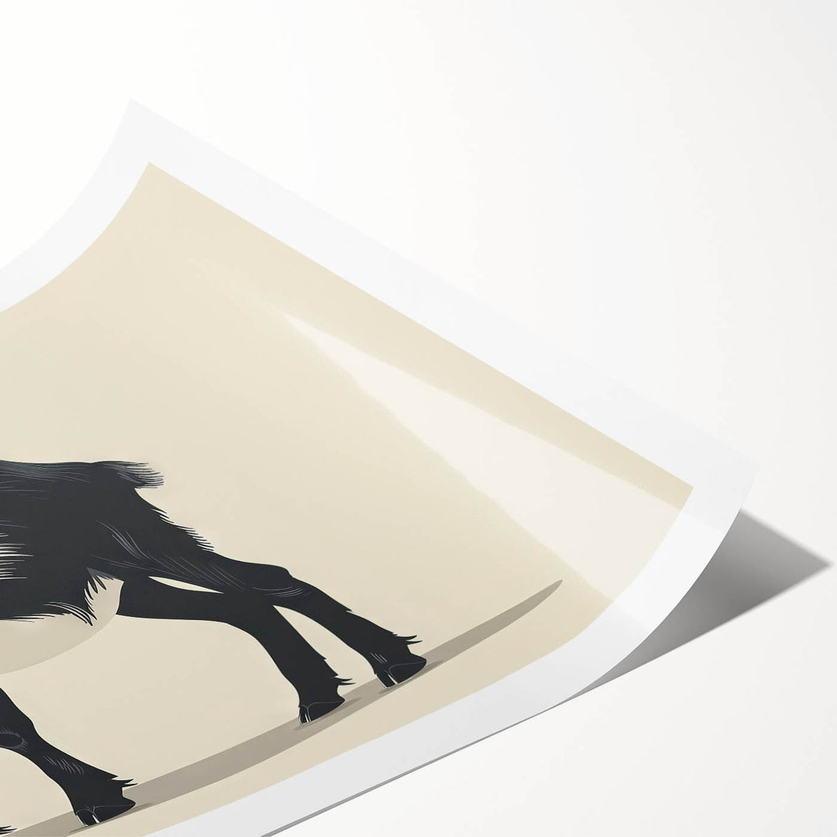 Rolled print of a whimsical goat illustration from the 'Wild Life' wall art collection, featuring vibrant colors and intricate details, ideal for animal lovers and home decor.