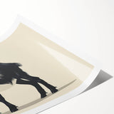 Rolled print of a whimsical goat illustration from the 'Wild Life' wall art collection, featuring vibrant colors and intricate details, ideal for animal lovers and home decor.