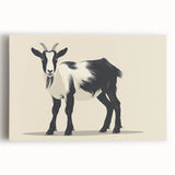 Stretched canvas showcasing a vibrant goat design from the "A Wild Life" collection, perfect for animal lovers seeking unique wall decor.