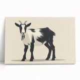 Stretched canvas print featuring a vibrant goat design from the Wild Life collection, showcasing intricate details and rich colors, perfect for animal lovers' decor.
