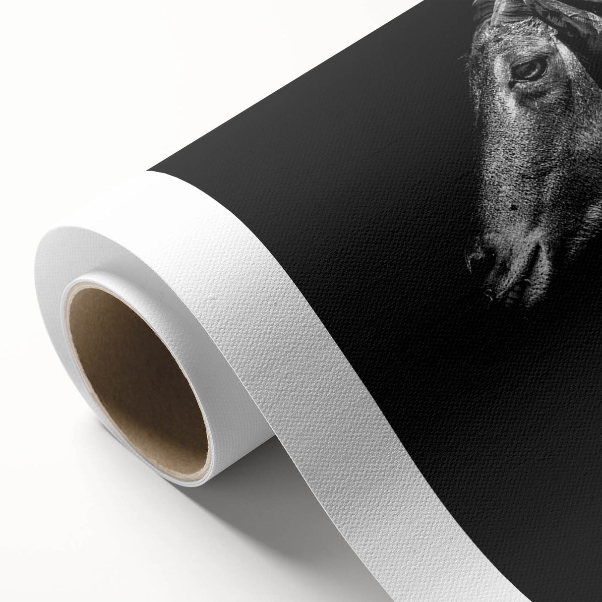 Rolled canvas wall art featuring a vibrant goat design in a natural setting, showcasing intricate details and rich colors, perfect for animal lovers and home decor enthusiasts.