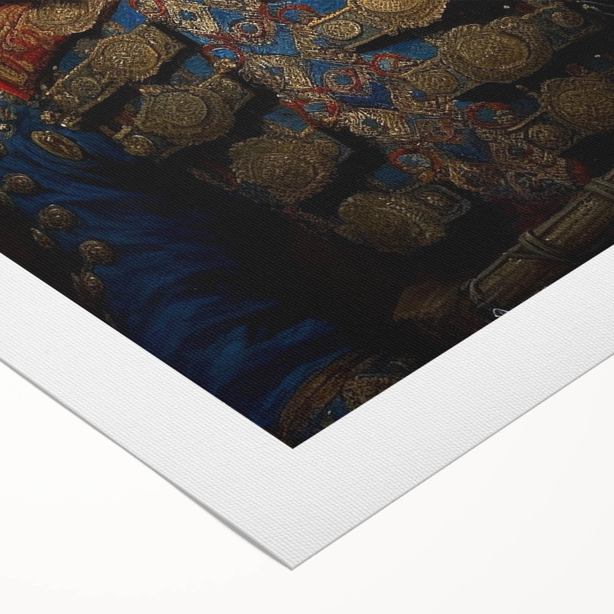 Vibrant rolled canvas wall art featuring a whimsical goat design amidst a colorful nature scene, perfect for animal lovers and home decor enthusiasts. The artwork showcases intricate details and bold colors, making it a standout piece for any room.