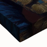 Close-up of a vibrant goat design wall art on stretched canvas, showcasing intricate details and textures, perfect for animal lovers and home decor enthusiasts.