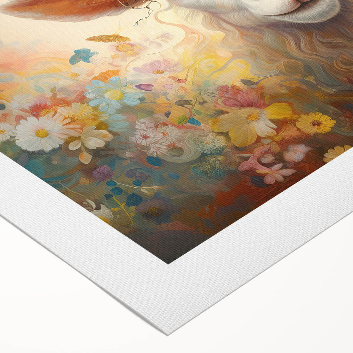 Colorful rolled canvas artwork depicting a whimsical goat design from the 'A Wild Life' collection, showcasing vibrant hues and intricate details, perfect for home decor.