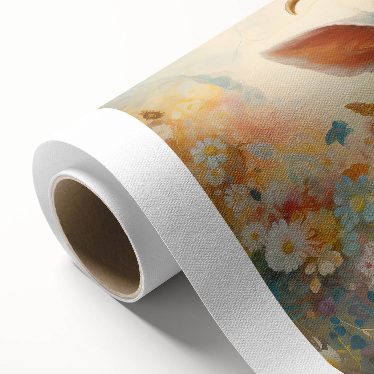 Rolled canvas wall art showcasing a vibrant goat design in a wild life theme, featuring intricate details and rich colors, perfect for animal lovers and home decor enthusiasts.