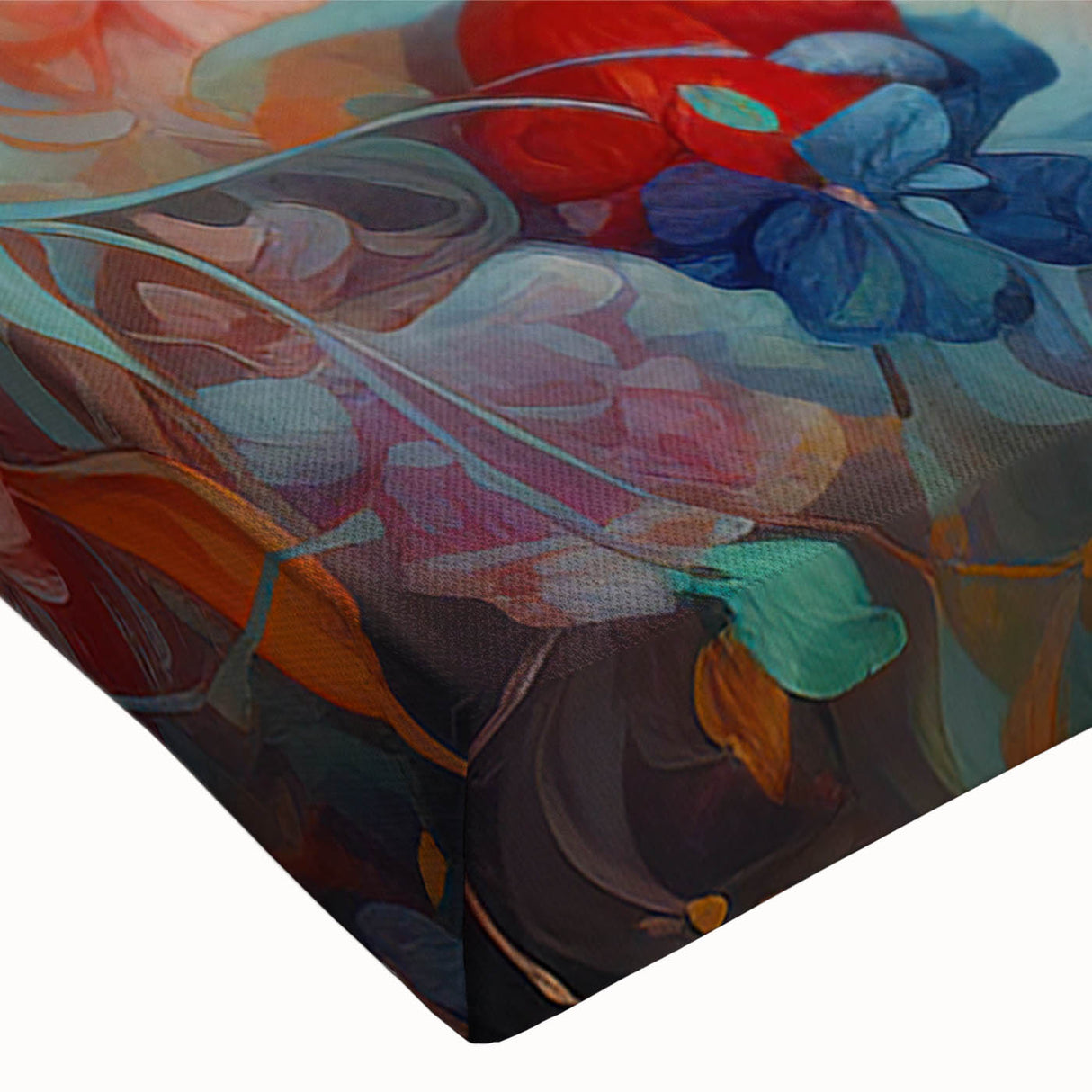Close-up of a vibrant stretched canvas artwork depicting a majestic goat in a natural setting, highlighting intricate details and rich colors, perfect for wildlife enthusiasts.