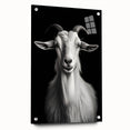 Acrylic wall art featuring a striking side view of a goat design, showcasing intricate details and vibrant colors, ideal for animal lovers and modern decor.