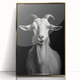 Framed acrylic wall art featuring a striking goat design in gold, showcasing vibrant colors and intricate details, ideal for enhancing modern home decor.