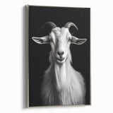 Framed wall art featuring a silver-accented goat design from the "Animals: A Wild Life" collection, showcasing intricate details and vibrant colors, perfect for nature-themed decor.