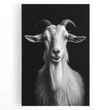 Vibrant stretched canvas wall art featuring a whimsical goat design, showcasing intricate details and rich colors, ideal for animal lovers and unique decor.