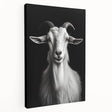 Stretched canvas wall art featuring a side view of a goat design, showcasing intricate details and vibrant colors, perfect for animal lovers and home decor enthusiasts.
