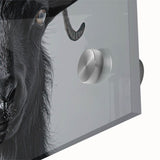 Close-up of a striking wall art piece featuring a wild goat design, showcasing vibrant colors and intricate details, perfect for animal lovers and home decor enthusiasts.