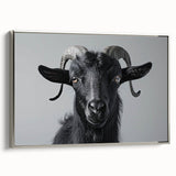 Framed wall art featuring a silver side view of a goat design from the "Animals a Wild Life" collection, showcasing intricate details and vibrant colors, perfect for animal lovers and home decor enthusiasts.