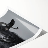 Rolled wall art print featuring a vibrant goat design, showcasing intricate details and earthy tones, ideal for animal lovers and home decor enthusiasts.