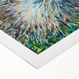 Hedgehog-themed wall art design on rolled canvas, showcasing detailed illustrations of a hedgehog in a whimsical nature setting, perfect for animal lovers.