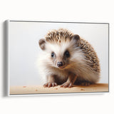 Framed canvas wall art featuring a charming hedgehog design, showcasing detailed textures and vibrant colors, ideal for nature lovers and home decor enthusiasts.