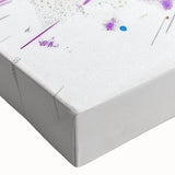 Close-up of a stretched canvas featuring a detailed hedgehog design, showcasing vibrant colors and intricate textures, perfect for wildlife art enthusiasts.