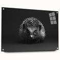 Acrylic glass wall art featuring a side view of a hedgehog design, showcasing intricate details and vibrant colors, ideal for wildlife enthusiasts and home decor.