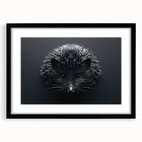 Hedgehog-themed wall art collection featuring a black frame and mat, showcasing a whimsical wildlife design perfect for animal lovers and modern decor.
