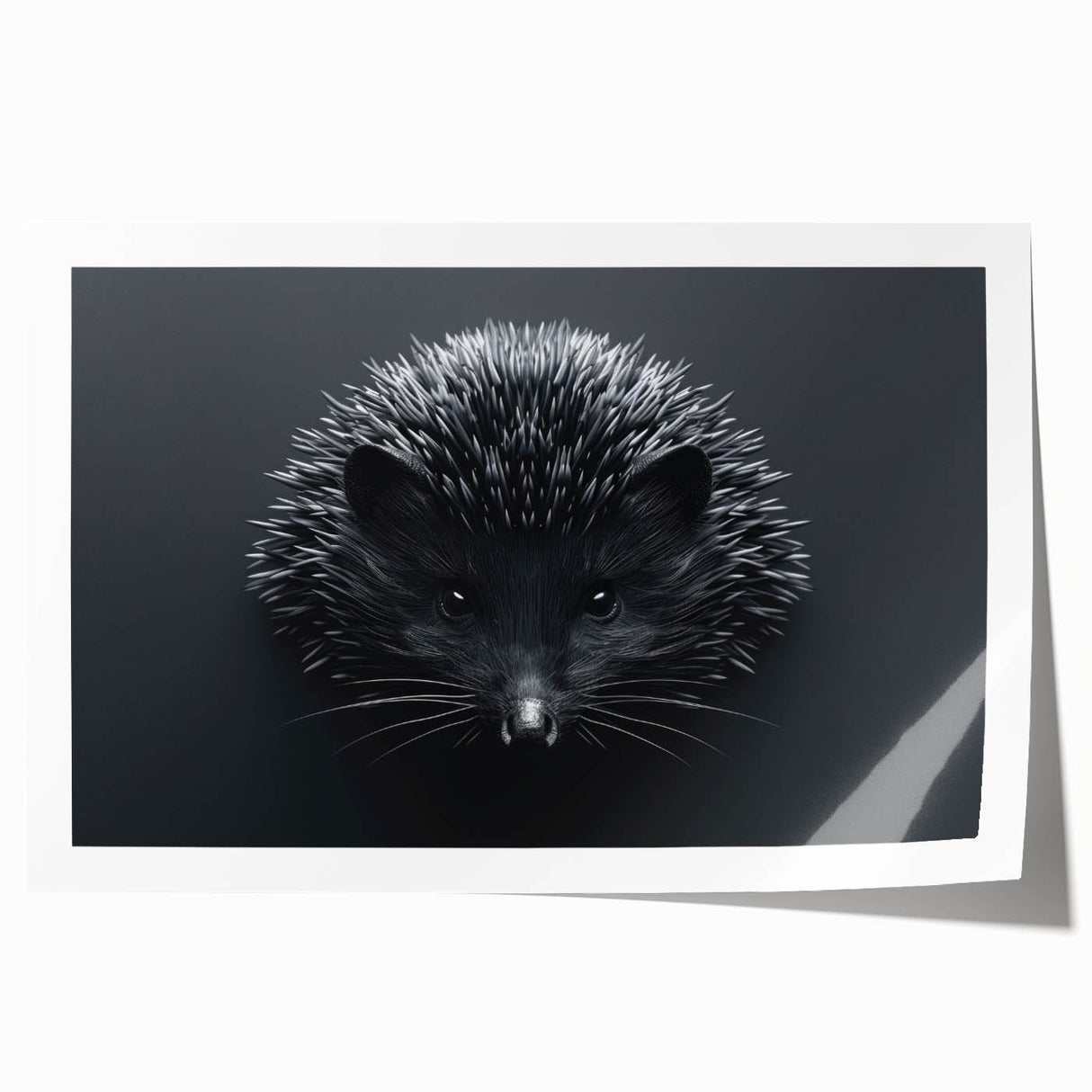 Hedgehog wall art design featuring a whimsical illustration of a hedgehog among colorful foliage, perfect for nature-themed decor or children's rooms.
