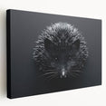 Side view of a stretched canvas depicting a whimsical hedgehog design, featuring vibrant colors and intricate details, perfect for animal lovers and home decor enthusiasts.