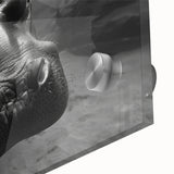 Close-up of a vibrant acrylic wall art piece showcasing a whimsical hippopotamus design, featuring bold colors and intricate details, ideal for animal lovers and decor enthusiasts.