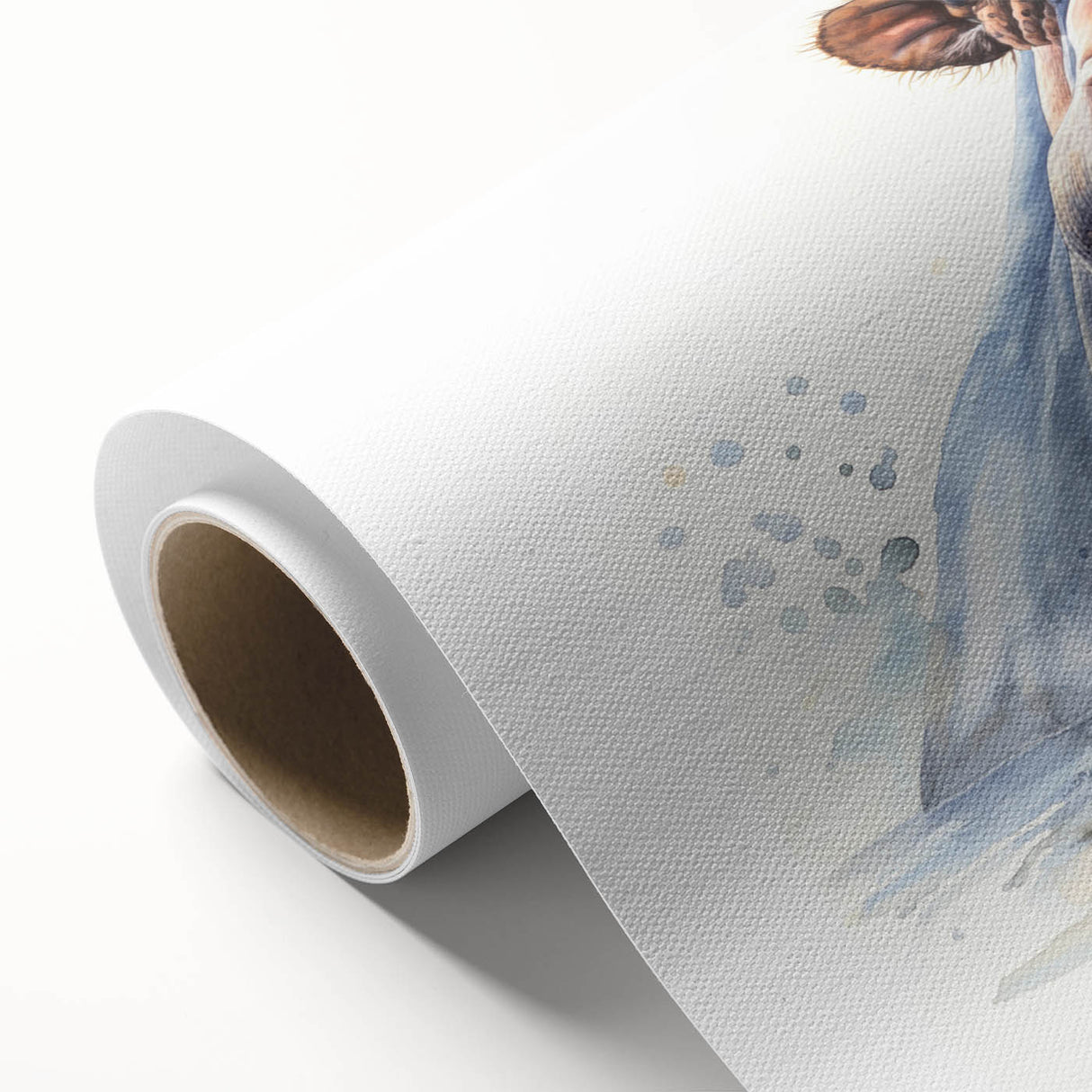 Vibrant rolled canvas wall art featuring a detailed illustration of a hippopotamus in its natural habitat, showcasing rich colors and textures, ideal for wildlife enthusiasts.