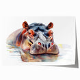 Vibrant wall art print featuring a colorful hippopotamus design, showcasing intricate details and bold colors, ideal for animal lovers and home decor enthusiasts.