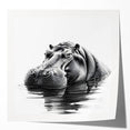 Hippopotamus wall art design featuring vibrant colors and intricate details, perfect for animal-themed decor, displayed in a modern setting for enhanced aesthetic appeal.